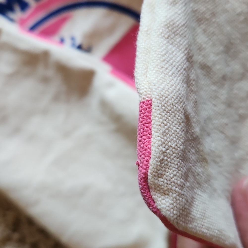 Beach Bag Pink and Cream Striped Tote Canvas Bag - Picture 7 of 8